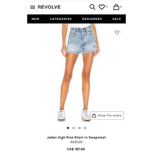 AGOLDE Jaden High Rise Short in Swampmeet - Sz 26